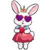 Princess Bunny with Heart Crown