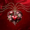 Noble gothic heart with flowers.