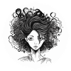 Frau wilde Frisur