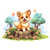 Dog Playing In Garden