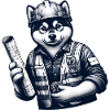 Cute Dog Construction Worker