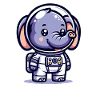 Éléphant mignon astronaute