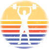 Sport Retro Sunset Weightlifting