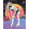 Moon Roller Retro Poster