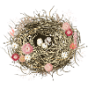 Vogelnest oder Osternest mit Trockenblumen
