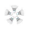 Lustiger Badmintonspieler