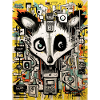 opossum graffiti geometric