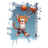 Joueur de basket-ball chat