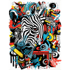 Zebra Geometry Graffiti