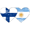 Finland Argentina Flag Heart Used