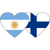 Argentine Finlande Drapeau Coeur