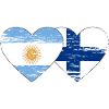 Argentine Finlande drapeau coeur utilisé