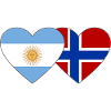 Argentina Norway Flag Heart