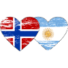 Norway Argentina Flag Used