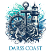 DarssCoast - Wellen Leuchtturm Anker blue Grafik