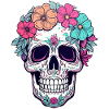 Human Skull & Flowers 31