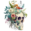 Human Skull & Flowers 27