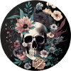 Human Skull & Flowers 35