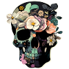 Human Skull & Flowers 37