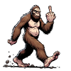 Naughty Bigfoot Walking - Humorous Design.