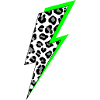 Lightning Leopard Pattern with Neon Shadow