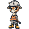 Cute Giraffe Construction Worker