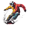 Winter Mountains Freestyle Snowboard