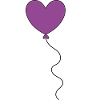 Coeur Violet ballon, ballon, Saint-Valentin