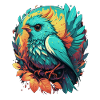 Blauer süßer gezeichneter Vogel
