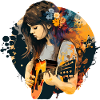 Ein Mädchen mit Gitarre