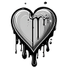 Molten Graffiti Heart with Drops