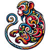 Elegant Monkey Chinese Zodiac Artistic