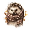 Igel mit Schal Süßes Tier