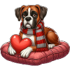 Boxer Dog Wearing a Scarf