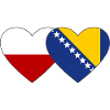 Poland Bosnia Flag Heart