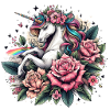 Einhorn mit Blumen