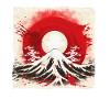 Kyoto Mountains: Flag, Volcano and Blood Moon