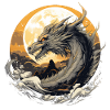 Golden moon dragon
