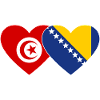Tunisie Bosnie Drapeau Coeur
