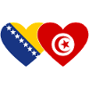 Bosnie Tunisie Drapeau Coeur