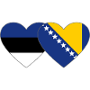 Estonie Bosnie Drapeau Coeur