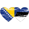 Bosnie Estonie drapeau coeur utilisé