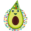 Fasching Avocado mit Konfetti.