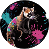 Coati,Raccoon,Bear,Painting,Blobs of Paint