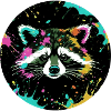 raccoon,painting,splash of paint,paint,bear
