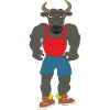 Black bull bodybuilder