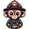Cute Monkey Firefighter
