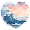 Wave Sea Heart Shape