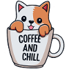 Süße Katze im Kaffeebecher-Design