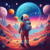 Astronaut on a fantasyplanet